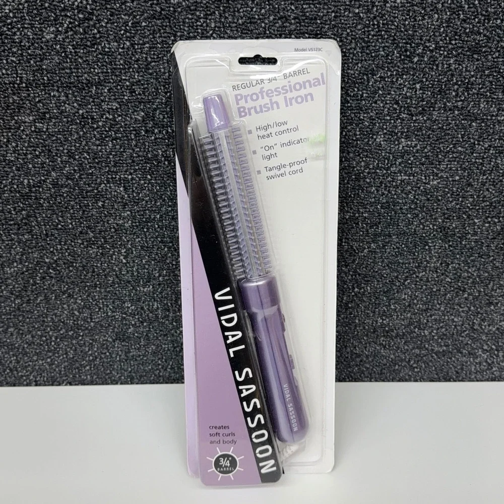 Vtg Vidal Sassoon Professional Brush‎ Iron 3/4 Inch Barrel Purple Model VS123C